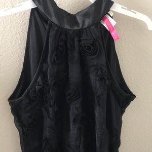 Black Sleeveless Formal Top